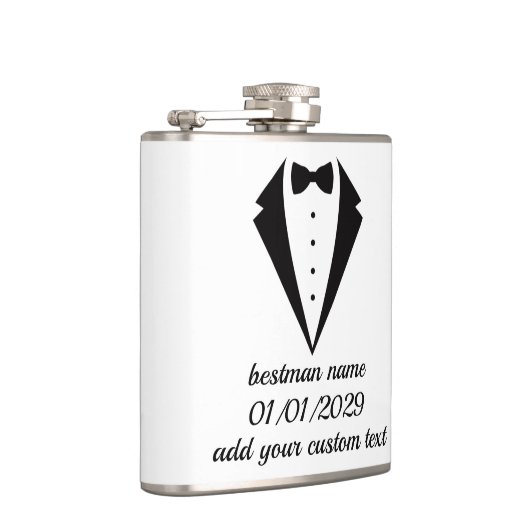 Op maat gemaakte Tuxedo Design Fles Huwelijks Cade Heupfles (Rechts)