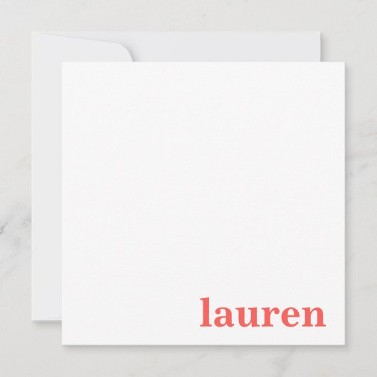 Op maat gemaakte typografie met vetgedrukte naam notitiekaartje (Voorkant)