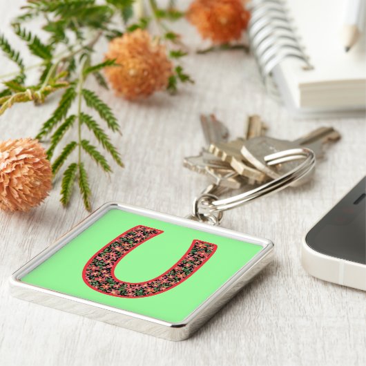 Op maat gemaakte U-sleutelhanger met monogram, Cle Sleutelhanger (Zijkant)