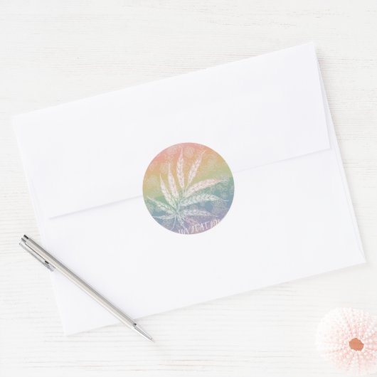 Op maat gemaakte uitnodiging Pastel Regenboog Asan Ronde Sticker (Envelop)