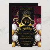 Op maat gemaakte uitnodiging voor 40ste verjaardag (Voorkant / Achterkant)