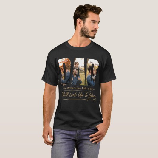 Op maat gemaakte vader foto T-shirt (Voorkant volledig)