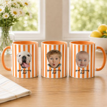 Op maat gemaakte Vaderdag 3 foto babygezicht oranj