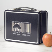 Op maat gemaakte Vaderdag Barcode Metalen Lunchbox (In situ)