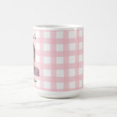 Op maat gemaakte Vaderdag cadeau Roze Gingham Patr Koffiemok (Center)
