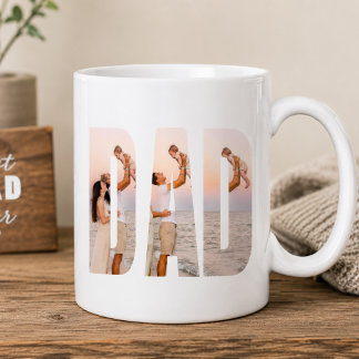 Op maat gemaakte Vaderdag-fotomok voor Papa Tweekleurige Koffiemok