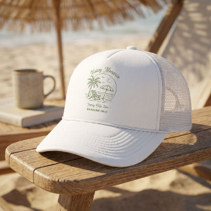Op maat gemaakte vakantie gezinsreis minimalistisc trucker pet
