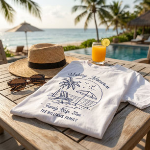 Op maat gemaakte vakantiefamiliereis minimalistisc t-shirt