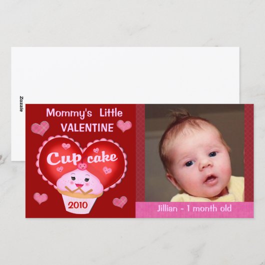 Op maat gemaakte Valentijnsdag Baby Foto Kaart (Voorkant / Achterkant)