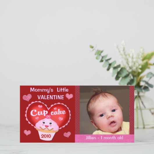Op maat gemaakte Valentijnsdag Baby Foto Kaart (Staand voorkant)