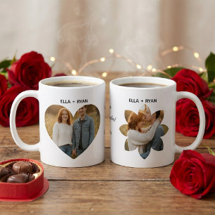 Op maat gemaakte Valentijnsdag Hart & Bloem Foto Koffiemok