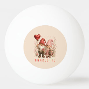 Op maat gemaakte Valentijnskabouters met bloemen Pingpongbal