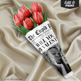 Op maat gemaakte Valentijnskrant Bloemboeket Gesch Inpakpapier Vel