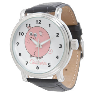 Op maat gemaakte varkensontwerp horloge