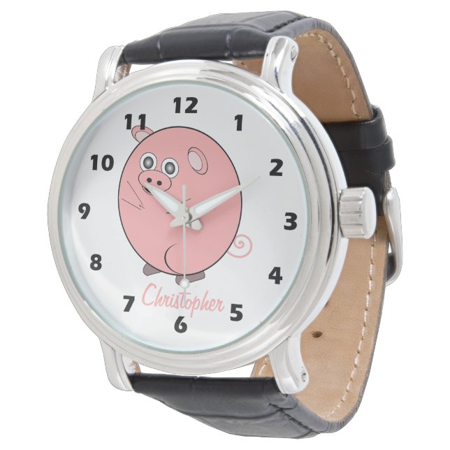 Op maat gemaakte varkensontwerp horloge (Gekanteld)