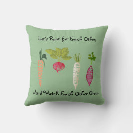 Op maat gemaakte veganistische plant-themed kussen