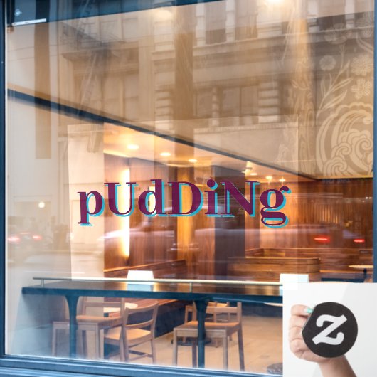 Op maat gemaakte venster / deurfolie - Pudding-ont Raamsticker (Cafe Raam)