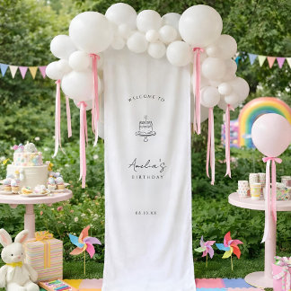 Op maat gemaakte verjaardags welkomstbord met hand spandoek