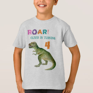 Op maat gemaakte verjaardagsgastheer dinosaurus T- T-shirt