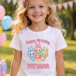 Op maat gemaakte verjaardagsmeisjest-shirt, gepers t-shirt