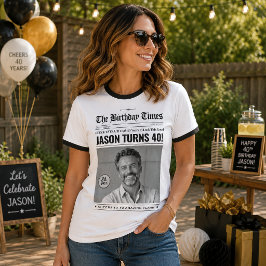 Op maat gemaakte verjaardagsRinger T-shirt, vintag T-shirt