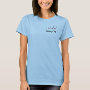 Op maat gemaakte verpleegstersjas met naam, RN ger T-shirt