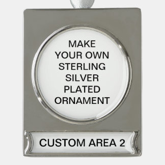 Op maat gemaakte verzilverde kerstboomornament van verzilverd banner ornament