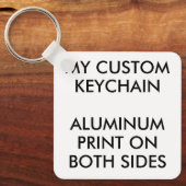 Op maat gemaakte vierkante aluminium fotosleutelha sleutelhanger (Voorkant)