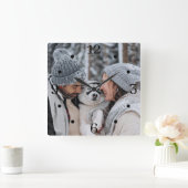 Op maat gemaakte vierkante familiefotoklok voor aa klok (Huis)