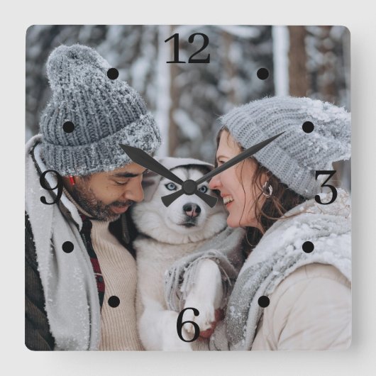 Op maat gemaakte vierkante familiefotoklok voor aa klok (Voorkant)