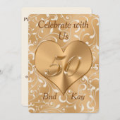 Op maat gemaakte vijftigste verjaardagsuitnodiging kaart (Voorkant / Achterkant)