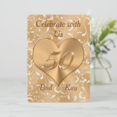 Op maat gemaakte vijftigste verjaardagsuitnodiging kaart (Staand voorkant)