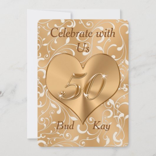 Op maat gemaakte vijftigste verjaardagsuitnodiging kaart (Voorkant)