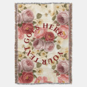 Op maat gemaakte vintage bloemmotief gepersonalise deken (Voorkant Verticaal)