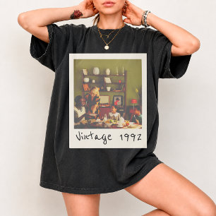 Op maat gemaakte vintage familieverjaardagsfoto no t-shirt