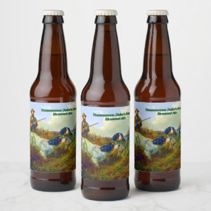 Op maat gemaakte vintage honden jager flushing kor bier etiket
