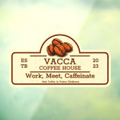 Op maat gemaakte vintage koffee bone winkel voorge raamsticker (Vel 3)