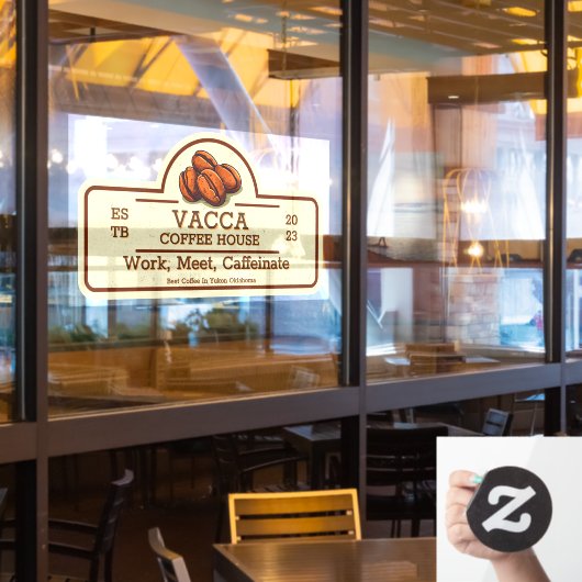 Op maat gemaakte vintage koffee bone winkel voorge raamsticker (Restaurant Raam)