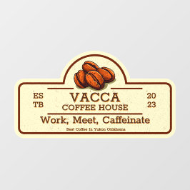 Op maat gemaakte vintage koffiebonen winkel voorge raamsticker