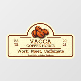 Op maat gemaakte vintage koffieboon winkel voorgev raamsticker