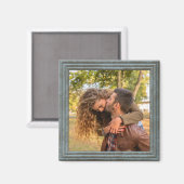 Op maat gemaakte vintage lichtblauwe nep houten li magneet (Voorkant / Achterkant)