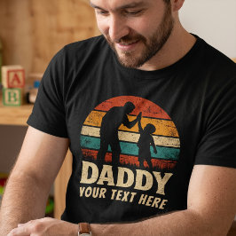 Op maat gemaakte vintage retro papa high five Vade T-shirt