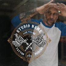 Op maat gemaakte vintage tattoo shop wapens machin