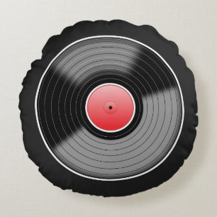 Op maat gemaakte "Vinyl Junkie" ronde kussensloop Rond Kussen