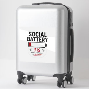 Op maat gemaakte vinyl sticker 'Sociaal Batterij L