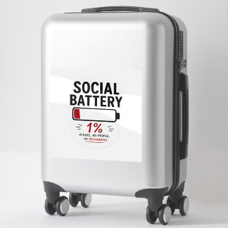 Op maat gemaakte vinyl sticker 'Sociaal Batterij L