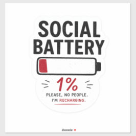 Op maat gemaakte vinyl sticker 'Sociaal Batterij L