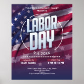 Op maat gemaakte vlag van de VS Labor Day-vierings Poster (Voorkant)