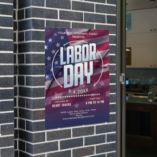 Op maat gemaakte vlag van de VS Labor Day-vierings Poster