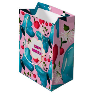 Op maat gemaakte vlinder verjaardagsfeest bijpasse medium cadeauzakje